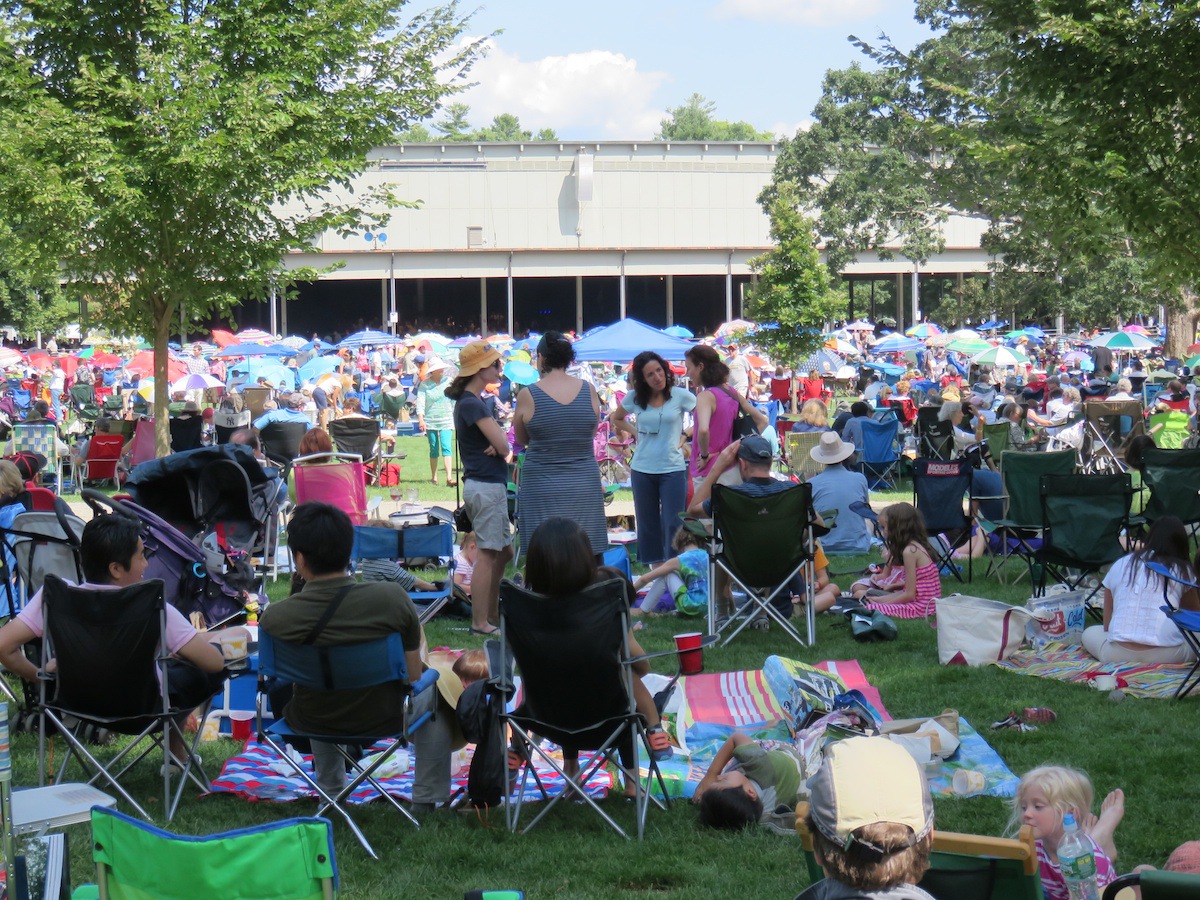 Intermission on the lawn at Tanglewood, Lenox, Massachusetts