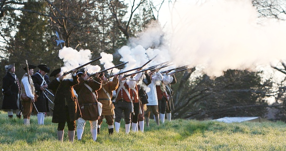 Dawn Salute at North Bridge, Concord MA, on Patriots Day